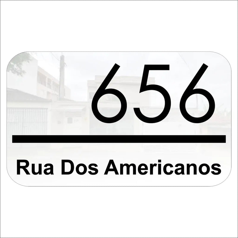 Placa de Endereço Personalizada Lux Gold
