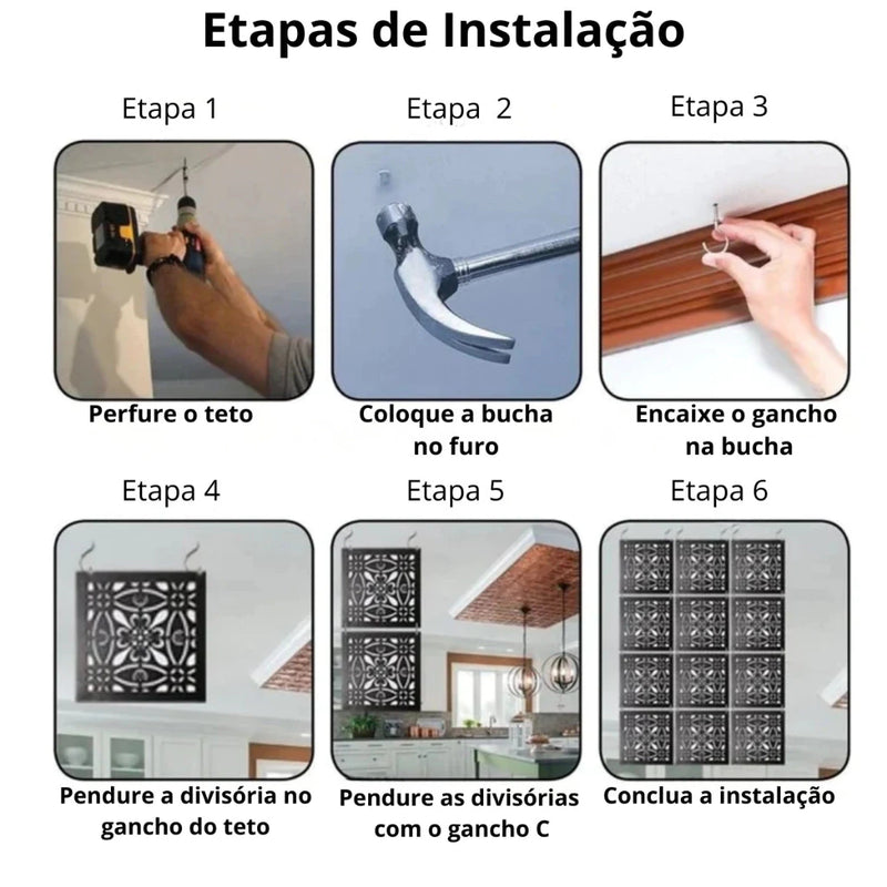 Placas Vazadas Decorativas Cobogó Neo Grid MDF  Kit 10 / 20 / 30 Unidades