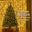 Cortina de Luz 300 LEDs 3x3m – Iluminação Decorativa para Natal, Casamentos e Festas