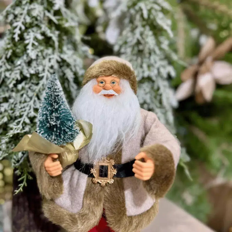 Papai Noel de Tecido 30cm Charme e Tradição no Seu Natal