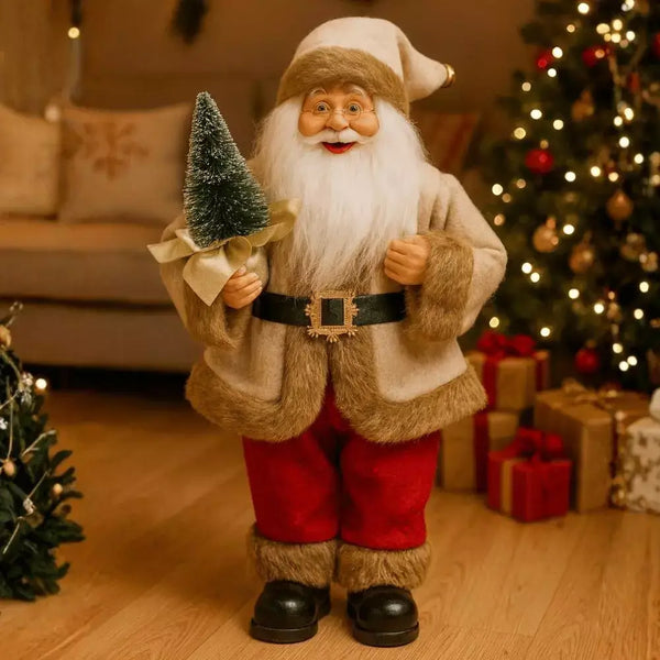 Papai Noel de Tecido 30cm Charme e Tradição no Seu Natal