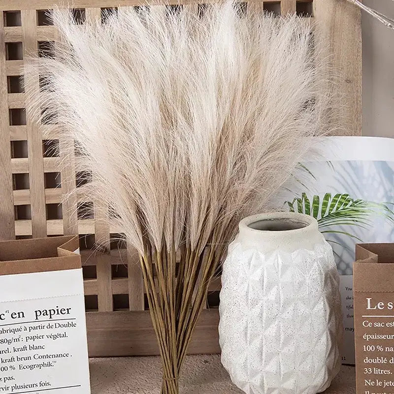 Flores Artificiais Reed 53cm Kit 10 Unidades – Decoração de Natal, Casamento e Festa