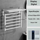 Toalheiro Térmico Termostático em Aço Inoxidável Display Digital Touch 110V / 220V