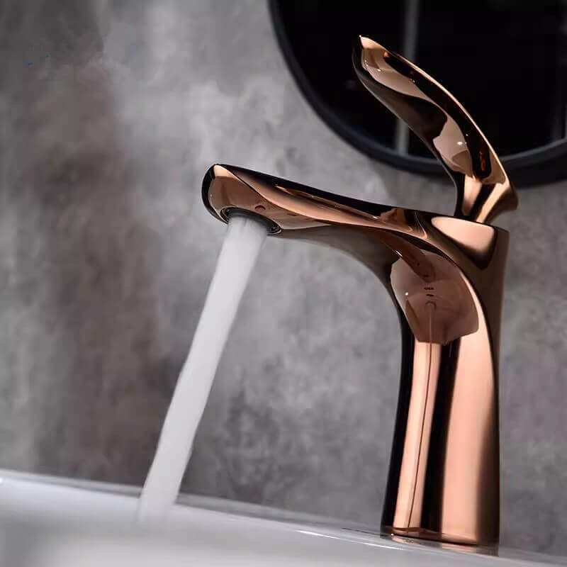 Torneira Para Banheiro Excellenza Monocomando Quente e Fria Rose Gold Cuba Baixa / Alta