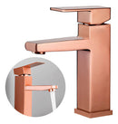 Torneira para Banheiro AquaRose Luxo Misturador Quente e Fria Monocomando Rose Gold